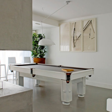 Games Room with White Pool Table