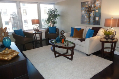 Inspiration for a contemporary living room remodel in Denver
