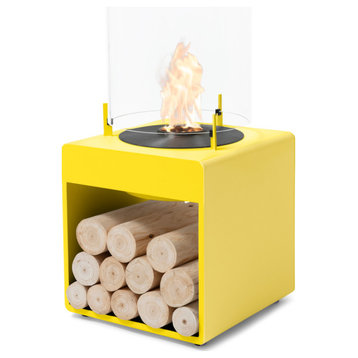EcoSmart Pop 3L Fireplace Smokeless, Yellow, Ethanol Burner, Black