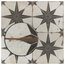 SomerTile 17.63"x17.63" Kings Star Ceramic Floor and Wall Tile, Case of 5, Nero