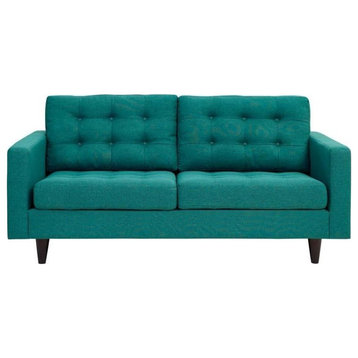 Dylan Upholstered Fabric Loveseat, Teal