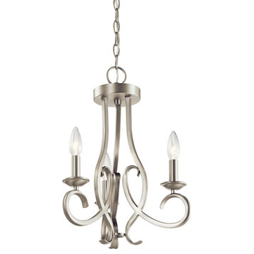 Kichler 52243 Ania 3 Light 15"W Taper Candle Style Chandelier / - Brushed