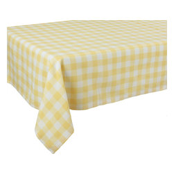 Xia Home Fashions - Gingham Check Tablecloth, 60"x60" Yellow - Tablecloths