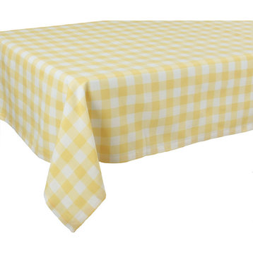 Gingham Check Tablecloth, 60"x60" Yellow
