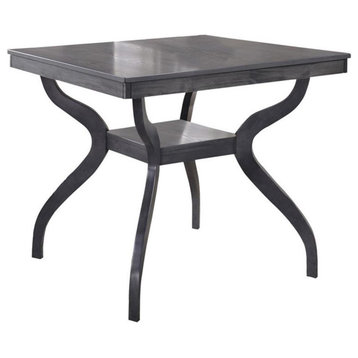 Maklaine Dark Gray Wood Counterheight Square Dining Table 40" by 40"
