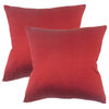 Jairdan Solid Throw Pillows, Red, Set of 2