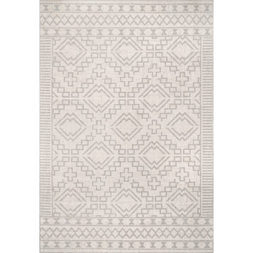 nuLOOM Dixie Transitional Outdoor Area Rug, Gray 4'x6'