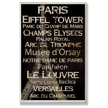 Stupell Industries Paris Landmark Typography, 13 x 19
