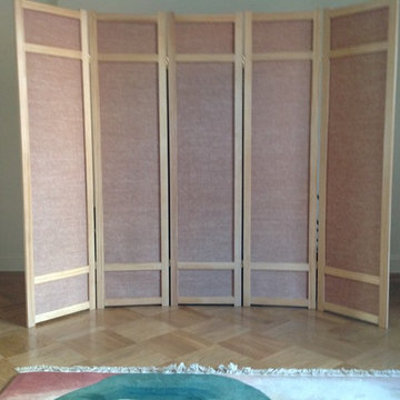 7ft tall Jute room divider screen