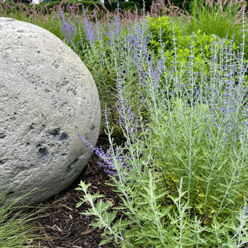 Sphere and Russian sage.