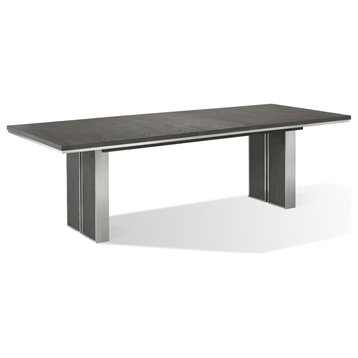 Modus Plata 8PC Extension Dining Table Set w Server in Thunder Grey