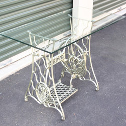 Vintage Table-Converted from 1915 Singer Frame - Side Tables And End Tables