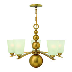 Hinkley Zelda 5-Light Mini Chandelier in Vintage Brass Finish - Chandeliers