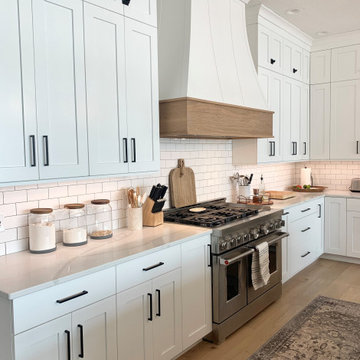 Great Room White and Gray Kitchen with River Views in LeClaire, Iowa