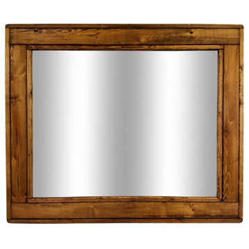 Herringbone Stained Vanity Mirror, Provincial, 42"x30", Horizontal