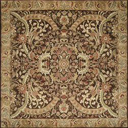 Taj Mahal Square Rug in Fatigue Green and Peanut Butter - Rugs