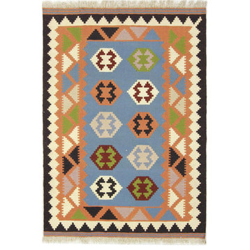 Persian Kilim Fars 4'11"x3'7" Hand Woven Oriental Rug