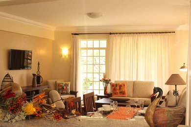 Inspiration for a transitional living room remodel in Other