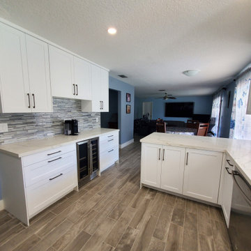 Transitional Kitchen Remodel Done in a Matte White Color
