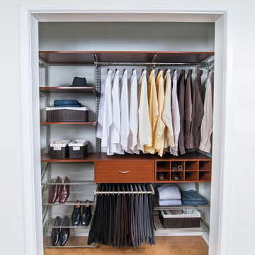 Reach-In Custom Closet in Cherry