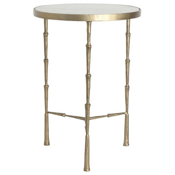 Spike Accent Table With White Marble