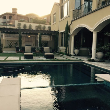 Glass Tile Swimming Pool in Chino Hills