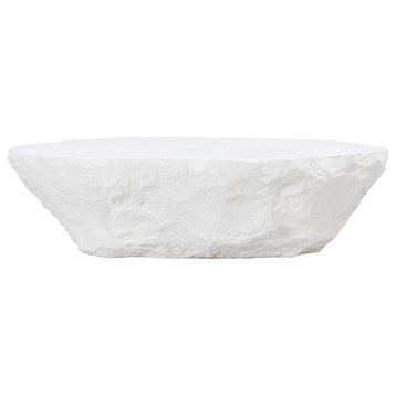 Crag Concrete Indoor/Outdoor Coffee Table, White
