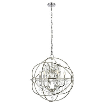 Geneva Collection Pendent Lamp,  Shade,, Clear Shade, Polished Nickel