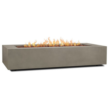 Real Flame 70" Rectangle LP Fire Table with Gas Conversion Kit in Mist Gray