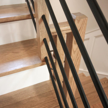 Project #83 | U-Shaped Staircase with Horizontal Black Rod Railing