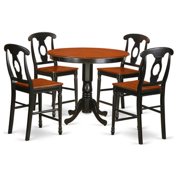 5 Pc Counter Height Table, Chair Set - High Top Table, 4 Kitchen Bar Stool.