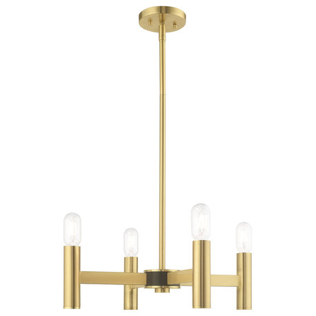 Livex Lighting Satin Brass 4-Light Mini Chandelier