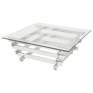 Alex Coffee Table, Steel and Glass
