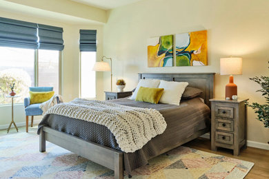 フェニックスにあるトランジショナルスタイルのおしゃれな寝室のインテリア