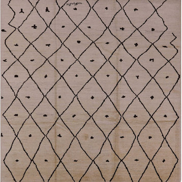 Ahgly Company Indoor Square Mid-Century Modern Area Rugs, 5' Square