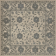 Spicher and Company Vintage Vinyl Floor Cloths Tabriz Bohemian Area Rugs