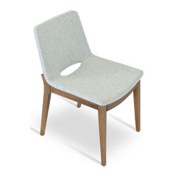 NEVADA WALNUT FINISH-SILVER CAMIRA WOOL - Dining Chairs