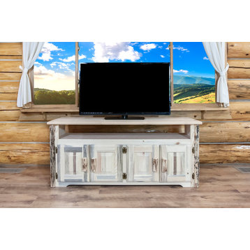 Montana Collection Television Stand, Clear Lacquer Finish