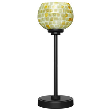 Luna 1-Light Table Lamp, Matte Black/Mystic Seashell