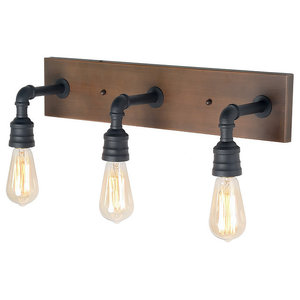 Laluz 2 Light Water Pipe Wall Sconce, Corded Vanity Lights