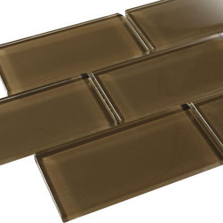 Dark Brown GLossy Subway Glass Mosaic Tiles - Home Accessories & Decor