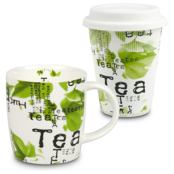 Tea Collage To Stay and To Go, Mugs, 2-Piece Set