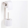 Slim Toilet Paper Holder With Spare, Matte White