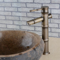 Antique Brass Bathroom Sink Faucet - Bamboo Shape Design T0418HA - Bathroom Sink Faucets