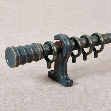 QYR4123 28mm Antique Black White Green Curtain Rod Sets