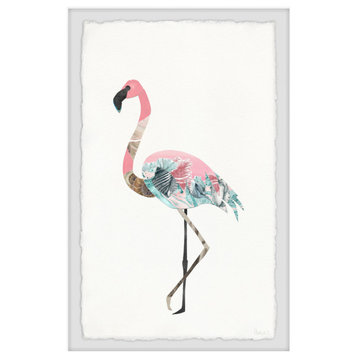 "Flamingo Mosaic" Framed Painting Print, 16"x24"