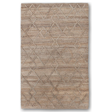 Hand Woven Diamond Patterned Jute Rug by Tufty Home, Natural, 2x3