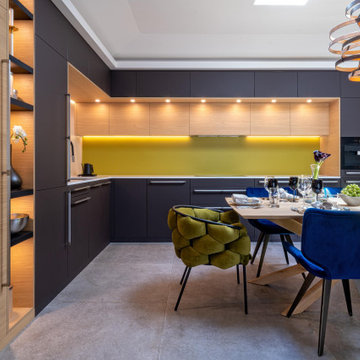 UNIQUE BLACK AND GREEN MODERN KITCHEN