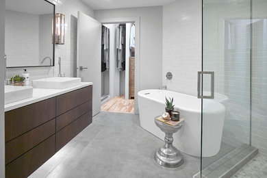 Inspiration for a modern bathroom remodel in Edmonton