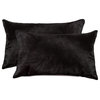 12"x20" Torino Cowhide Pillows, Set of 2, Black